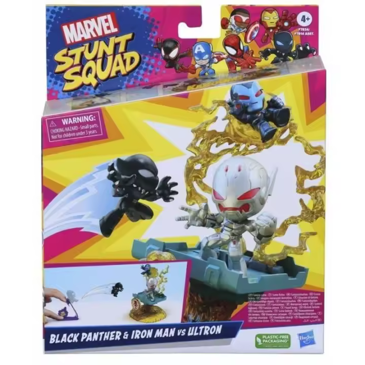 HASBRO MARVEL STUNT SQUAD BLACK PANTHER Y IRONMAN VS ULTRON DE HASBRO - 1