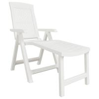 vidaXL Tumbona de plástico Blanco, Verde, Antracita Sillas de Exterior Ideal para jardín, playa, piscina, terraza Tumbona Piscina Tumbonas Playa Tumbonas Jardín Exterior - details 1
