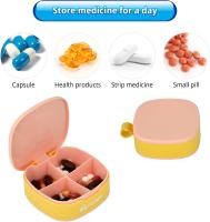 Pastillero pequeño, pastillero de viaje, mini pastillero, pastillero portátil de uso diario, pastillero de viaje de un día para vitaminas y múltiples medicamentos (rosa) - details 2