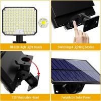 Lámpara De Pared Solar Con Sensor De Movimiento Y Control Remoto 118LED Para Jardín Y Calle Decoración Exterior Emergencia - details 10