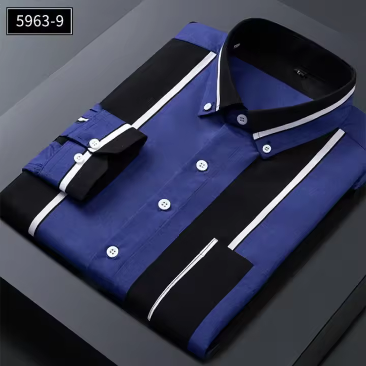 Camisa a Cuadros Clásica Para Hombre Manga Larga Casual Botones Para Trabajo Y Negocios Camisas Rayadas Tallas Grandes 4XL 5XL - 1