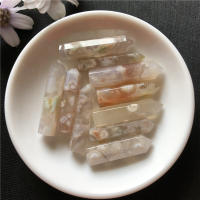 1PC Torre De Cuarzo Hermoso De Rosa Natural Sakura Agate Punto De Energía Rosa Gemas Reiki Decoración Para El Hogar - details 1