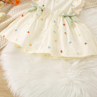 Vestido De Princesa Para Bebés Verano Vestido A-Line Con Encaje Y Bordado De Flor Vestido De Niña Dulce Sin Mangas Largo De Rodilla Algodón Y Poliéster Talla True Fit - details 7