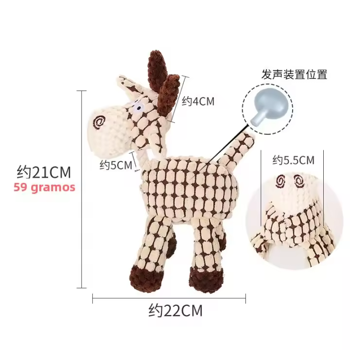Juguete Interactivo Para Perros Mulas De Peluche Resistente a Mordidas Voz Humana 2024 Juguete De Peluche Para Mascotas - 1