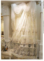 Cortina Decorativa De Bordado Soluble En Agua Europea Para Villa Lujo Cortina De Ventana Con Alta Ocultación Para Sala De Estar Dormitorio Comedor Material Poliéster Estilo Pastoral - details 1