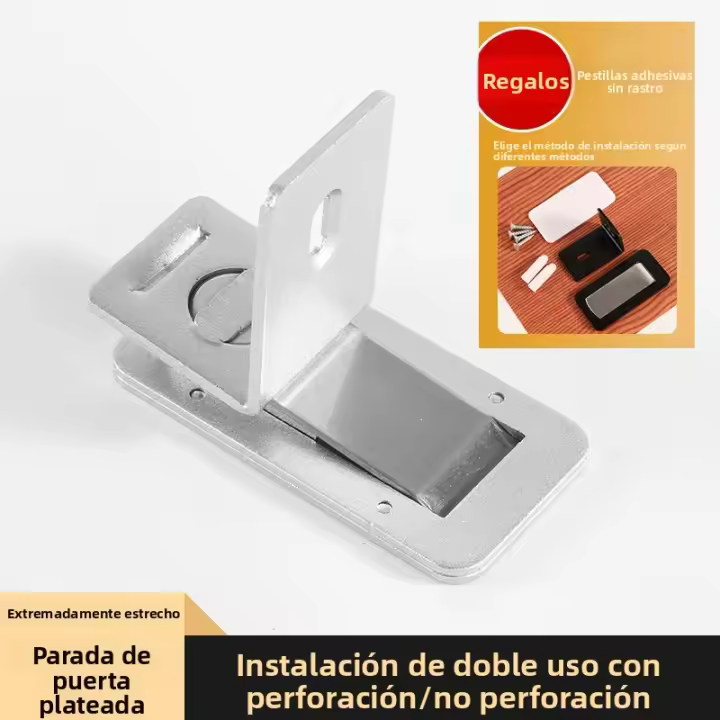 Parador De Puerta Invisible Ultra Delgada Sin Perforar De Acero Inoxidable Con Imán Fuerte Anti-viento Y Anti-colisión Para Hogar - 1