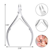 Tijeras De Cutícula De Acero Inoxidable Para Manicura Y Pedicura Herramienta De Eliminación De Piel Muerta Plata Combo De Uso Individual - details 4