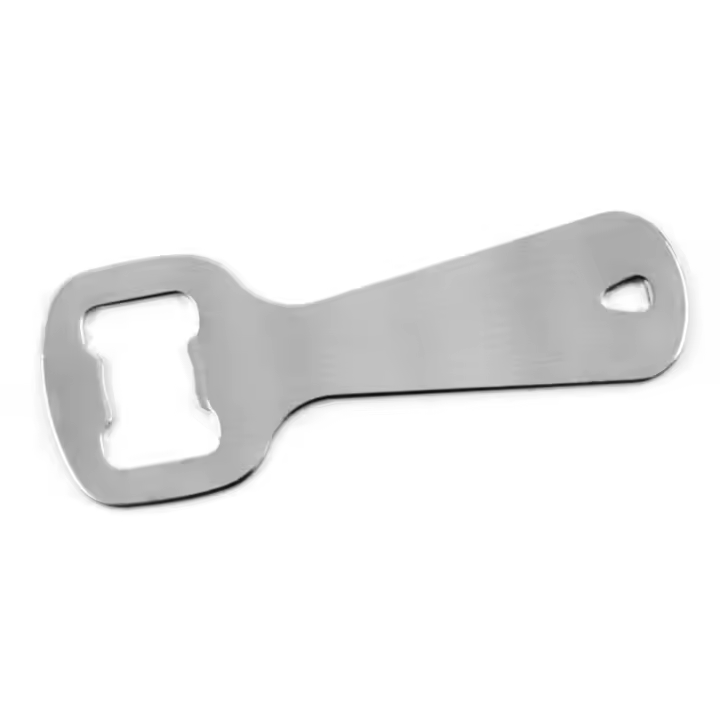 FACKELMANN Descapsulador plano Botella, Abridor Plano con diseño sencillo y liso, descapsulador cromado de 11x4,2cm, 1ud. - 1