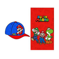 SUPER MARIO TOALLA POLYESTER 70*140 CM CON GORRA DE NINO PARA PLAY ,PARA REGALO, REY,NINO,COLOR AZUL Y ROJO,COLECIONISTA - details 2