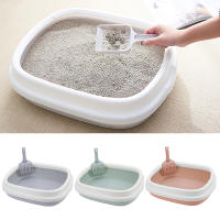 Juego De Inodoro Para Mascotas Perro Gato Plástico Entrenamiento Caja De Arena Con Palita Anti-Salpicaduras Aseo Toilette Para Mascotas - details 0