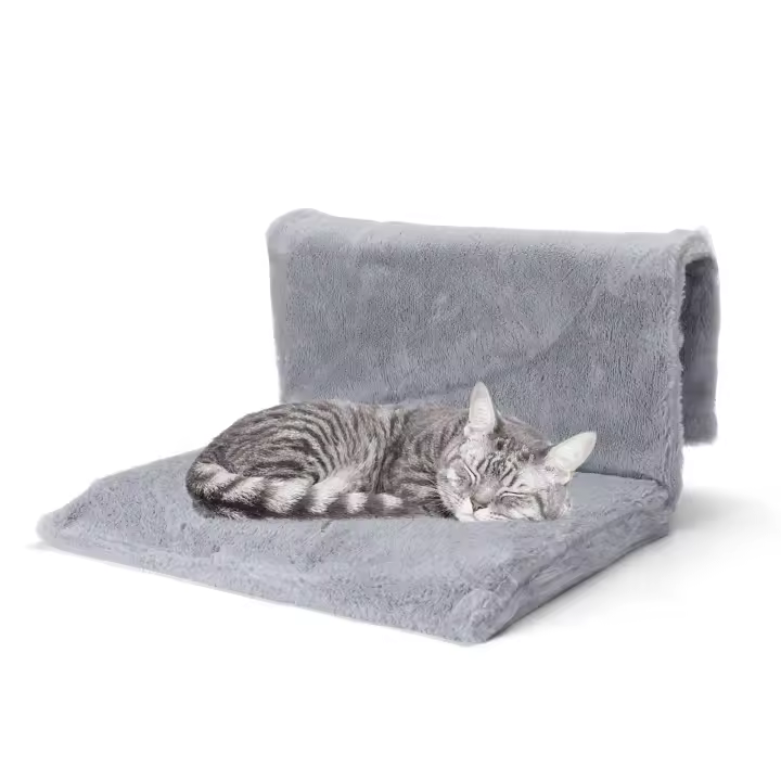 Nobleza Cama de Radiador para Gatos y Perros,Calentito Suave de Felpa Cama para Mascotas,con extraíble resistente y duradero marco de metal,Gris,48*30*25cm - 1