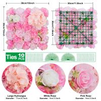 6Pcs Paneles De Flores Artificiales Rosas Y Euforbia En Seda Para Decoración De Fondo De Bodas Y Fiesta Decoración Del Hogar Y Eventos - details 6