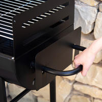Aktive Barbecue - Barbacoa rectangular de carbón, 97x42x96 cm, estructura de metal, con ruedas, fácil transporte, doble parrilla, regulable, para terrazas, jardín, exterior, depósito cenizas - details 5