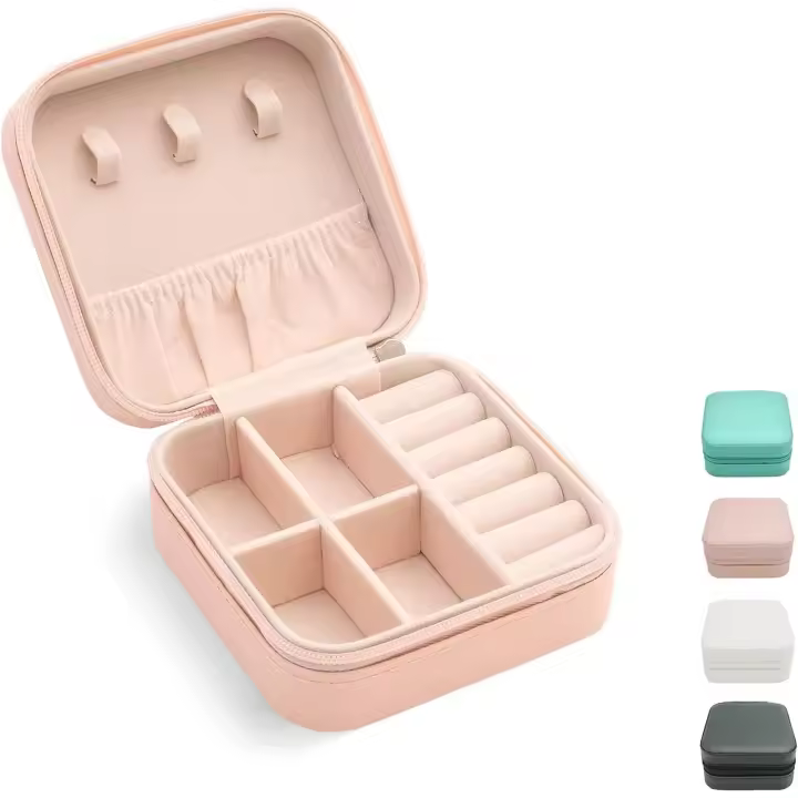 Mini Organizador De Viajes para joyas, organizador pequeño y portátil, Caja de almacenamiento de exhibición portátil para anillos, pendientes, Collares, Regalos - 1
