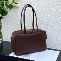 Bolso De Hombro Para Mujer En Cuero Genuino Split Tamaño Grande Color Marrón Y Negro Estilo De Lujo Y Moda Bolso Cruzado - details 1