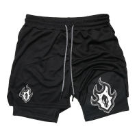 Shorts De Entrenamiento Para Hombre Con Bolsillo Para Teléfono Y Anillo De Toalla 2 En 1 Running Performance Compresión Activewear Deportivo - details 5