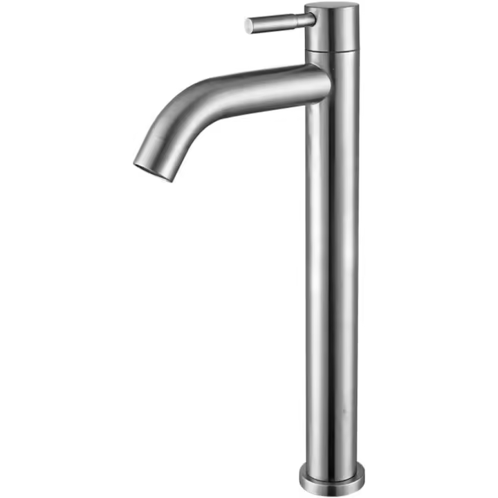 Grifo de Agua fría de Maple inoxidable with a single Palanca para lavabo de baño y Cascada de 30 cm de Alto - 1