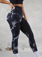 Leggings De Yoga Para Mujer Con Cintura Alta Estampado De Encaje Scrunch Butt Talla Elástica Técnica De Nylon Sin Costuras - details 4