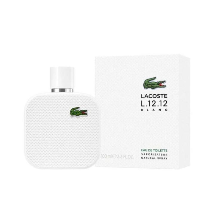 Lacoste - L.12.12 Blanc Eau de Toilette 100 Ml. | Colonia para hombre. Pomelo, Romero, Cardamomo, Ylang-Ylang y Cedro — oferta en Miravia