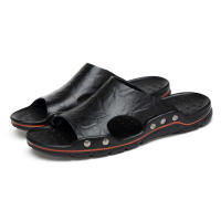 MAEDEF Sandalias De Hombre Para Verano 2024 Cuero PU Suave Y Ligeras Zapatillas De Playa Comodidad Alta Estilo Casual Con Decoración Metálica - details 4