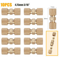 10Pcs Conector De Tubo De Freno De Latón Para Línea De Freno Sin Flaring Juntas Rectas De Compresión 4.75mm 3/16" Kits De Reducción Rojos - details 3