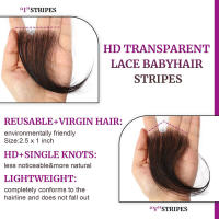 4Pcs Elva HD Lace Baby Hair Strips Textura Rizada Cabello Humano Para Mujer Línea De Pelo Suizo Faja De Cabello Infantil - details 3