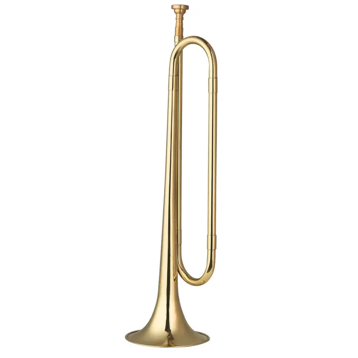 Bugle De Cobre Con Plata De Oro Y Boquilla Para Principiantes (18.7 Pulgadas) Instrumento Musical De Corneta De Caballería - 1
