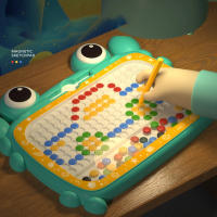 Tablero De Dibujo Magnético Para Niños Grande Con Perlas Y Lápiz De Borrado Fácil Juguete Montessori De Crabece Unisex - details 2