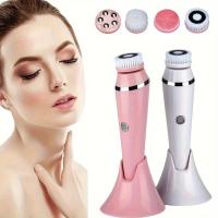 Cepillo Eléctrico De Limpieza Facial 4 En 1, Cepillo De Lavado Facial Recargable Con Rotación De Silicona Para Limpieza De Poros Y Masaje Para Eliminar Puntos Negros. Dispositivo De Belleza Ideal Para Regalar A Mujeres En El Día De La Madre. - details 2