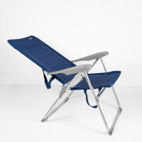 Silla de playa plegado slim Aktive, reclinable 6 posiciones antivuelco azul marino, medidas 47x66x107cm, aluminio, peso máx. 110 kg. - details 6