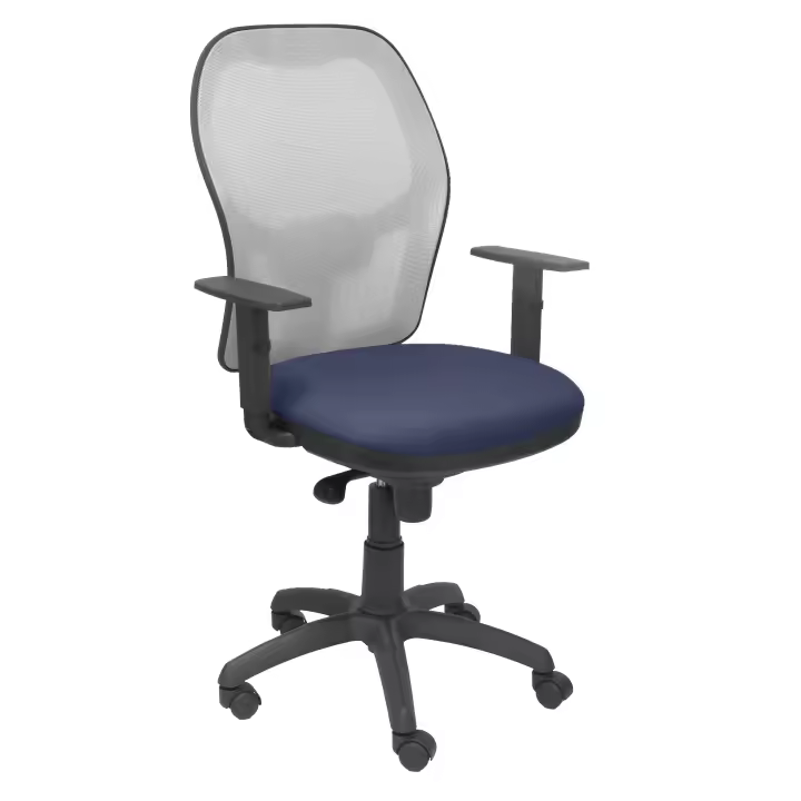 Piqueras Y Crespo Silla Jorquera Ergonómica Malla Gris Asiento Bali Azul Marino - 1