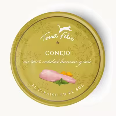 Terracanis Terra Felis Conejo - Lata de comida húmeda de conejo para gatos - 1