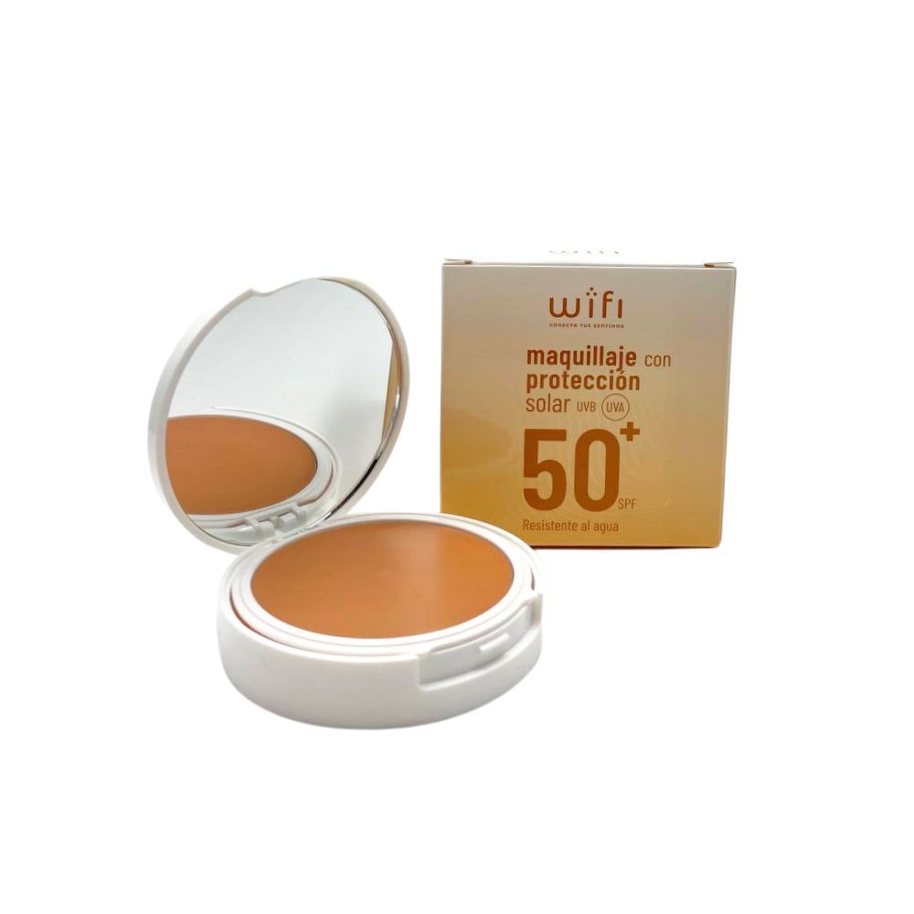Wifi Maquillaje Compacto Proteccion Solar Spf50+ - Fotomaquillaje Resistente al Agua - Radiación UVB/UVA