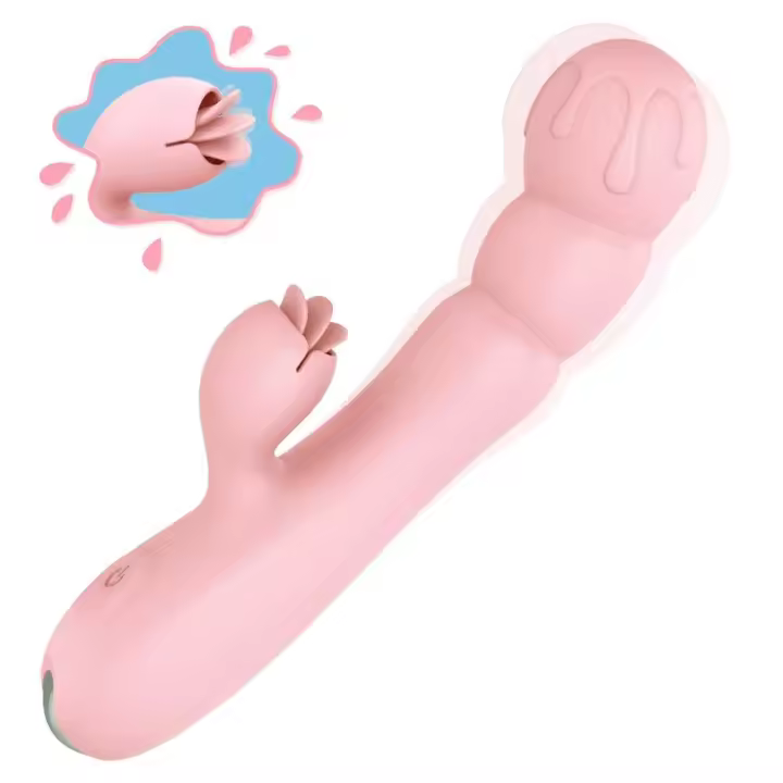 Vibrador Punto G con Estimulador de Clítoris y Lengua Vibradora, Vibrador Conejo 9 Modos Vibración, Juguete Sexual Mujer Silicona Médica Impermeable IPX7 Recargable USB - 1