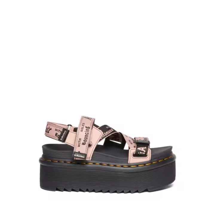 Dr. Martens Sandalia Dr Martens Kimber Rosa de Piel Suave y Suela Elevada - 1