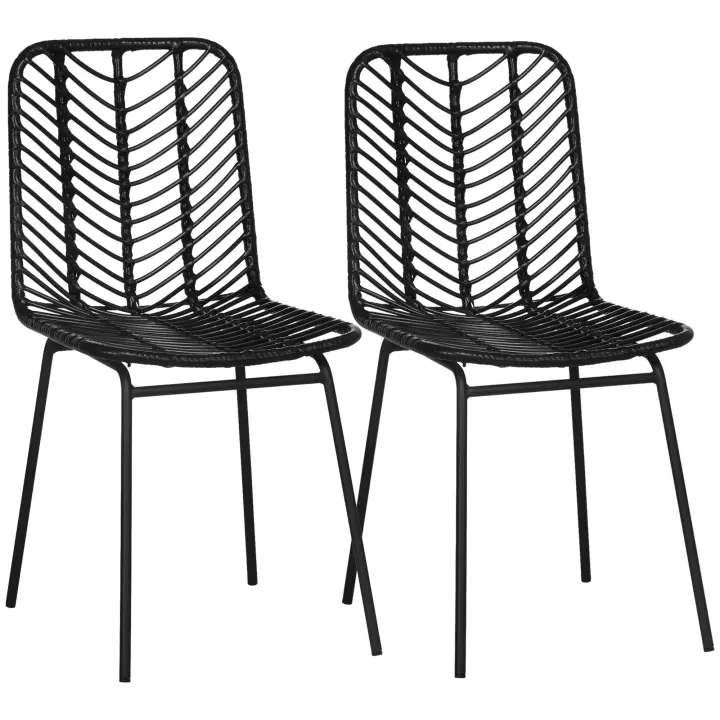 HOMCOM Juego de 2 sillas de comedor Silla de cocina Silla tapizada con respaldo, funda de terciopelo, para sala de estar, en diseño retro, patas de acero,50 x 61 x 79 cm - 1