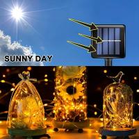 Luces De Cadena Solar LED 50-300 IP67 Impermeables Con Hilo De Cobre Para Jardín Decoración Navideña 8 Modos Luz De Navidad Twinkle - details 3