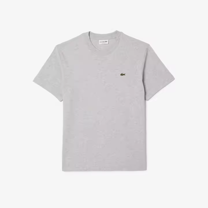 Camiseta Gris Lacoste de Corte Clásico de Punto de Algodón - 1