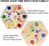 Juego de Mesa de Canicas de Madera-Tabla de Juego Interactive-Incluye 6 Dados y 30 Canicas - details 1
