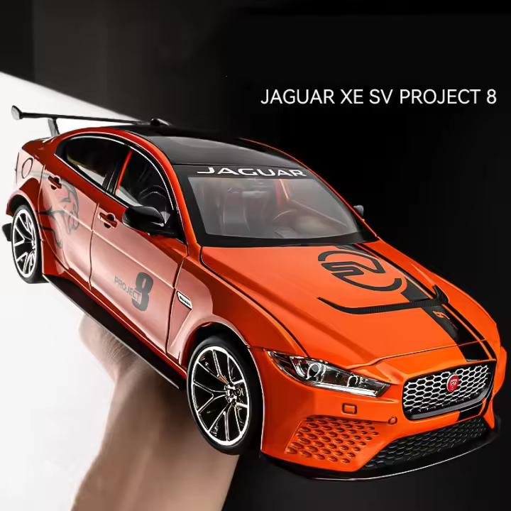 Jaguar XE SV Project 8 Modelo De Coche Deportivo De Aleación 1:18 Con Sonido Y Luz Vehículo De Metal Para Niños Regalo - 1