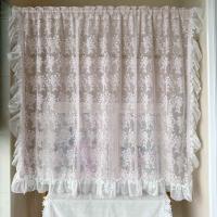 Cortina Romántica De Encaje Ajustable En Altura Vintage Con Volantes Para Cocina Ventana Pequeña Cortinas De Café Media Cortina De Ventana - details 3