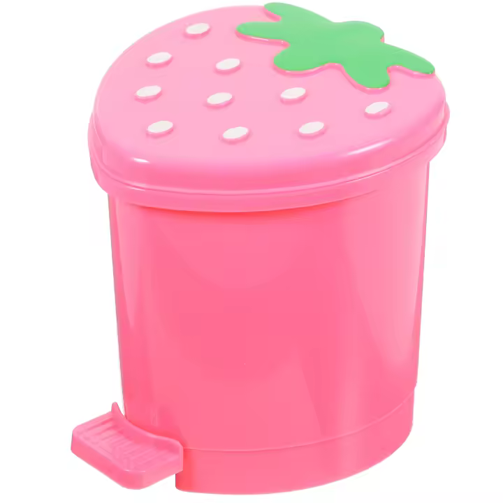 Basura Pequeña En Forma De Fresa Para Escritorio Oficina Dormitorio Contenedor De Basura Decorativo - 1