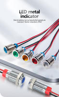Luz De Indicador LED Metálica 12V 24V 110V 220V Impermeable Con Cable 6mm-12mm Roja/Amarilla/Azul Verde Luz Metálica Para Señal De Poder - details 0