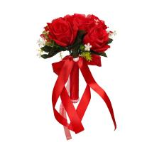 Bouquet De Novia Artificial De Rosa Silken En Blanco Y Champán Para Damas De Honor Y Fiesta De Boda Decoración De Hogar - details 20