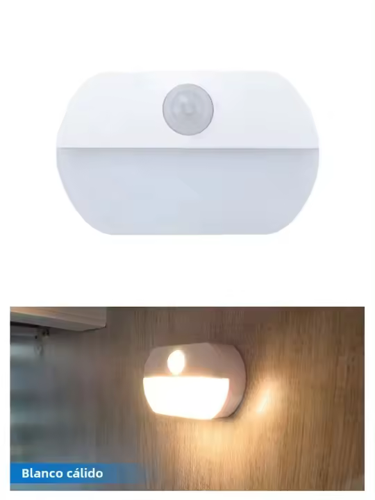 Lámpara De Noche LED Con Sensor De Movimiento Infrarrojo Para Pared Batería Incluida Para Pasillo Escalera Armario Dormitorio Baño - 1