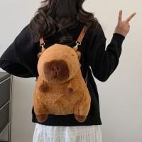 Mochila De Peluche Capybara Cartoon Regalo Banda Transversal Grande Capacidad Kawaii Tote Bag Para Mujer Bolsa De Hombro Suave - details 6