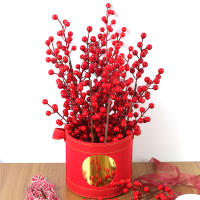 Bouquet De Berries Rojos Artificiales Para Decoración De Navidad Árbol De Navidad Adornos De Año Nuevo 2023 Accesorio De Flores Falsas Para El Hogar - details 2