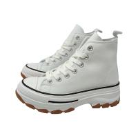 Eva Zorteon- Zapatilla Abotinada de Plataforma para Mujer, Comoda, Estilo Bamba, Material de Lona, y Cierre de Cordones. marca FASHION BELLA. - details 9
