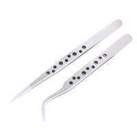 2Pcs Aretes De Precisión De Acero Inoxidable Antiestáticos Para Reparación De Teléfonos Herramientas Curvadas Y Rectas Para Electrónica Industrial - details 3