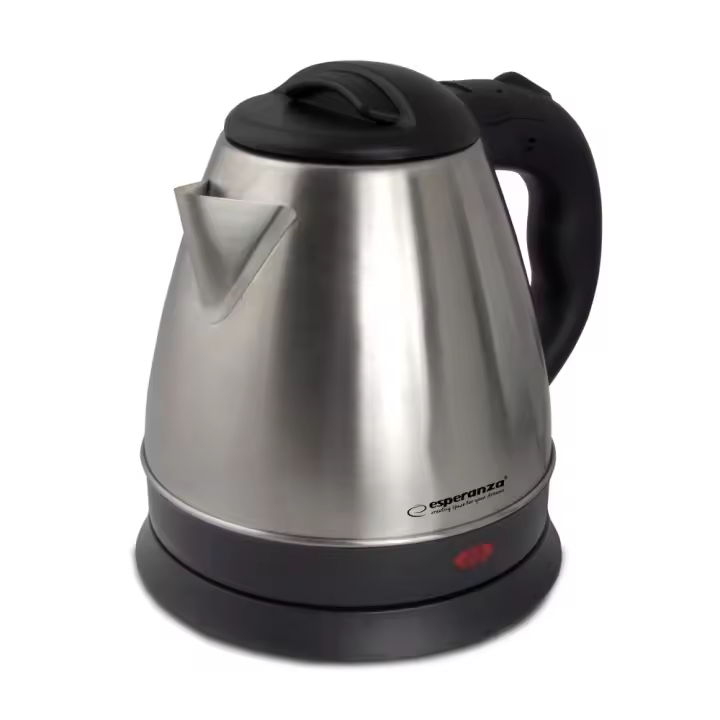 Esperanza EKK116X Stainless Steel Electric Kettle, 1350W, 1L, with Auto Shut-off and Cordless Design for Fast Boiling, Ideal as an Electric Water Heater with Dry Boil Protection for Home and Travel. - 1